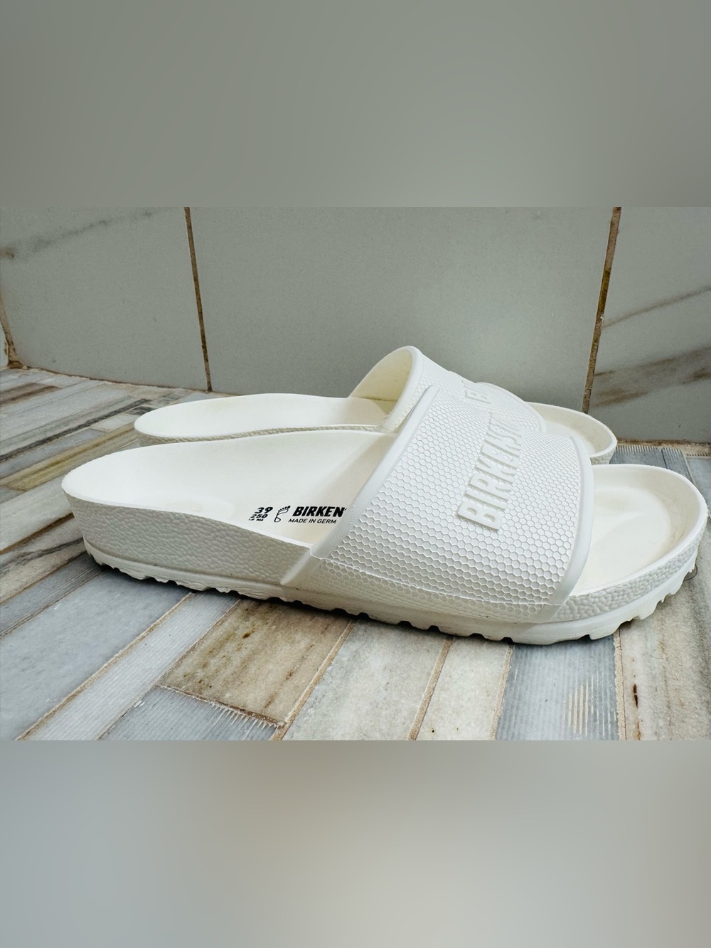 Birkenstock Barbados EVA White Slide Sandals Women’s Size 8 / EU 39 Narrow - Picture 8 of 11